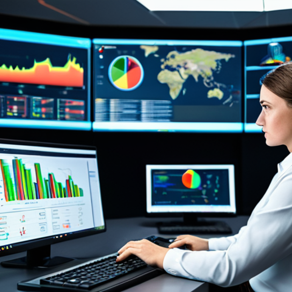 A focused female fire safety data analyst, fully clothed in a modest business dress, sits at a modern workstation. Large holographic screens display complex fire incident analytics, real-time sensor data from an IoT network, and predictive risk models. The background is a clean, futuristic control center with soft, professional lighting. The analyst has perfect anatomy, correct proportions, and well-formed hands resting naturally on a console. This is a professional image, safe for work, appropriate content, and depicts a natural pose with proper finger count and natural body proportions.
