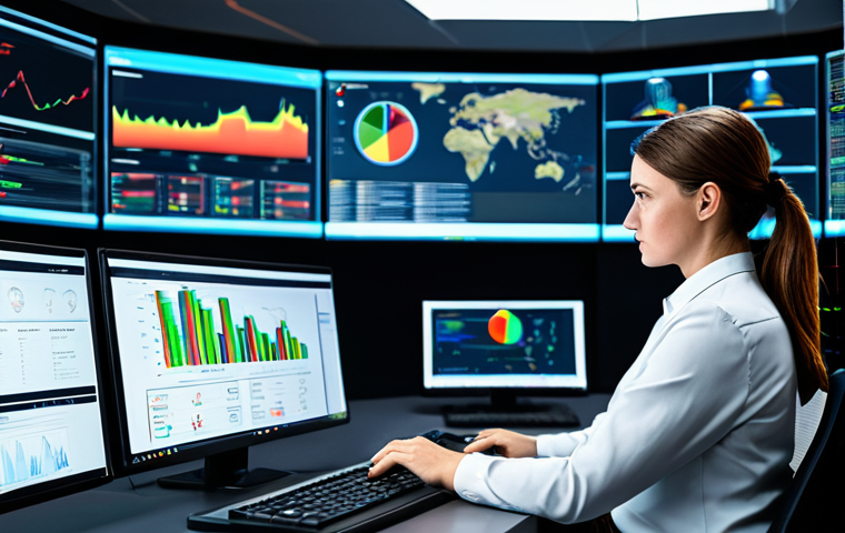 A focused female fire safety data analyst, fully clothed in a modest business dress, sits at a modern workstation. Large holographic screens display complex fire incident analytics, real-time sensor data from an IoT network, and predictive risk models. The background is a clean, futuristic control center with soft, professional lighting. The analyst has perfect anatomy, correct proportions, and well-formed hands resting naturally on a console. This is a professional image, safe for work, appropriate content, and depicts a natural pose with proper finger count and natural body proportions.
