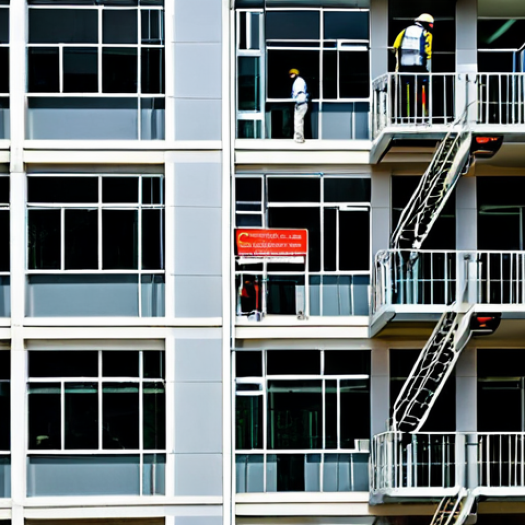**

A modern office building in Bangkok. Focus on clearly marked fire escape routes with visible signage in Thai. People are calmly evacuating during a fire drill, guided by team leaders in vests. Smoke detectors and sprinkler systems are visible. Add text overlay: "ซ้อมหนีไฟ ปลอดภัยไว้ก่อน" (Practice fire escape, safety first). safe for work, appropriate content, fully clothed, professional, perfect anatomy, correct proportions, natural pose.

**