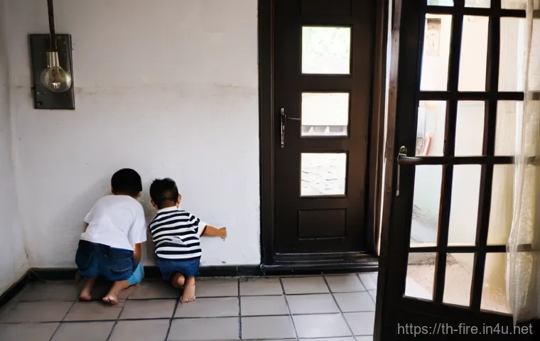 화재안전관리 실무와 관련된 최신 기술 - **Image Prompt: Portable Fire Extinguisher Demonstration in a Kitchen**
    A bright, clear, and rea...