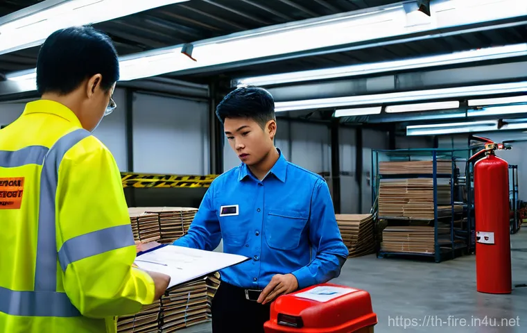 화재안전관리 실무에서의 위험요소 평가 방법 - Prompt 1: Fire Safety Inspection in a Thai Workplace**