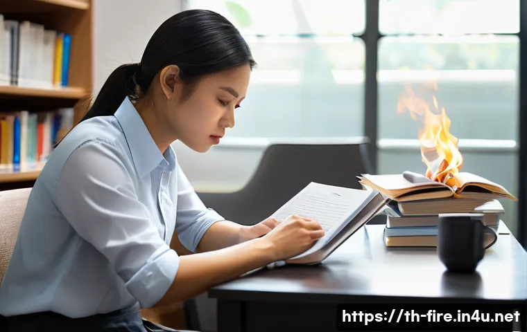 화재안전관리기술자 시험 대비 필수 문제집 - A focused and determined Thai professional in their late 20s or early 30s, gender-neutral, wearing m...