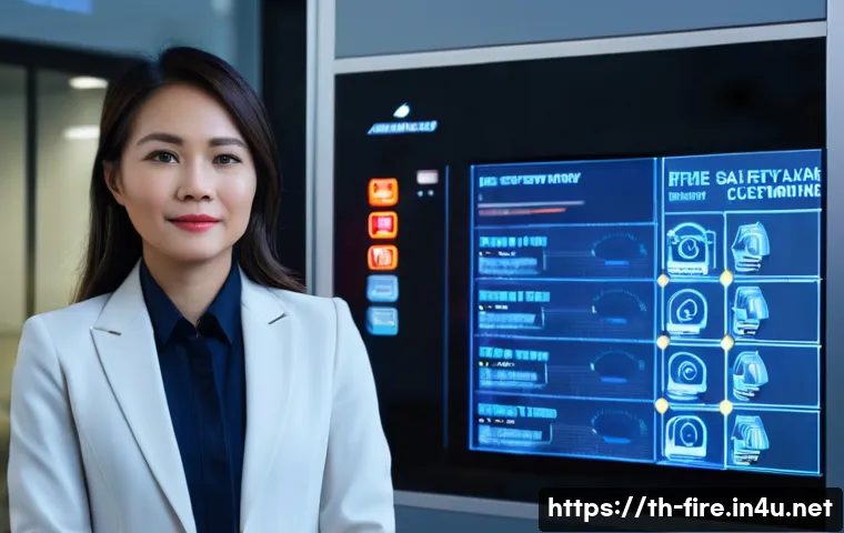 화재안전관리 직무 인터뷰 모음 - **Prompt:** A dynamic, mid-shot of a confident Thai Fire Safety Manager, approximately 35-45 years o...